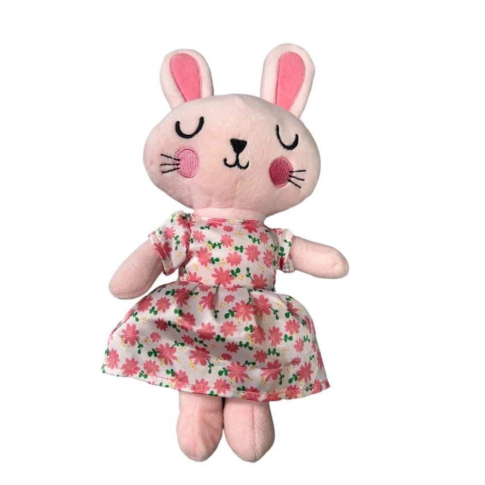 Walgreens 13" Plush Bunny Happy Go Fluffy Pink Dress‎ Stuffed Animal